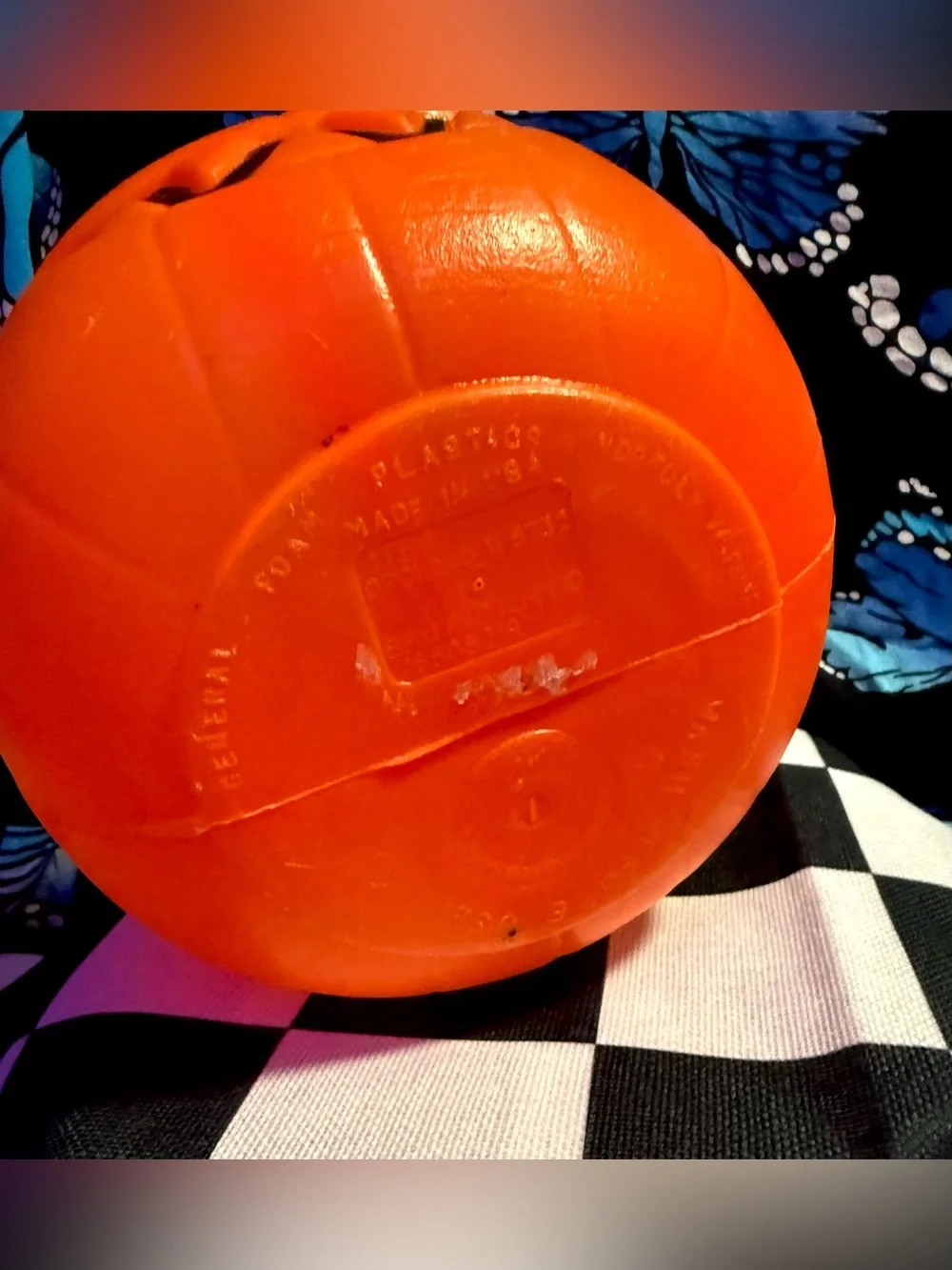 Vintage General Foam Orange Halloween Jack O Lantern Blow Mold